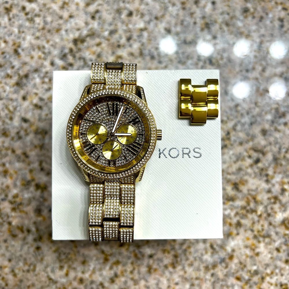 Michael Kors Gold Pavé Watch